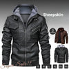 Men's PU leather hooded jacket for autumn and winter, stylish, warm, durable, perfect for casual outings and outdoor adventur