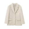 Creamy white mohair blazer styled for versatile wear from business to casual occasions