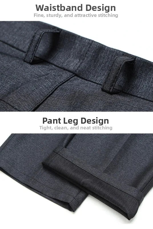 Straight leg trousers styled for smart casual occasion with button-down shirt
