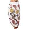 Boho chic wide leg harem pants for women with geometric print, ankle-length, mid-rise, and relaxed fit for comfort and style.