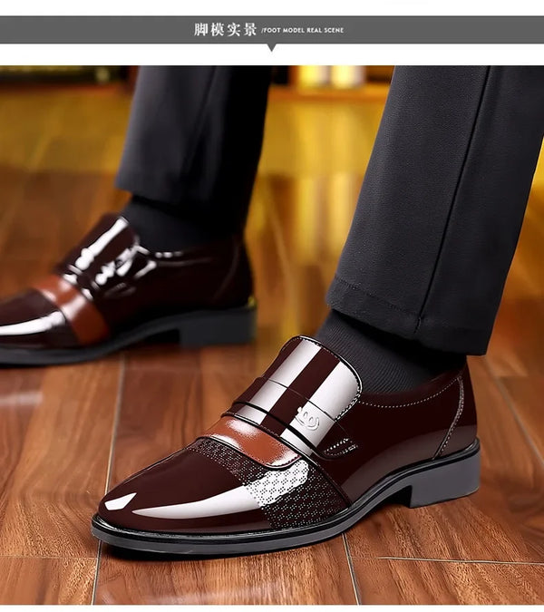 Brown leather Oxford shoes featuring timeless elegance.