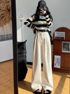 Chic high-waist corduroy wide-leg pants for women, perfect for autumn fashion and casual office wear. Stylish and comfortable