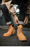Rugged Trailblazer Boots paired with casual attire, showcasing stylish versatility for city nights.