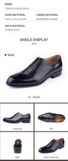 Classic Oxford lace-up business shoes with premium genuine leather construction