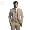Elegant Men's 3-Piece Wedding Suit Set with notch lapel, slim fit jacket, vest, and trousers for formal events.