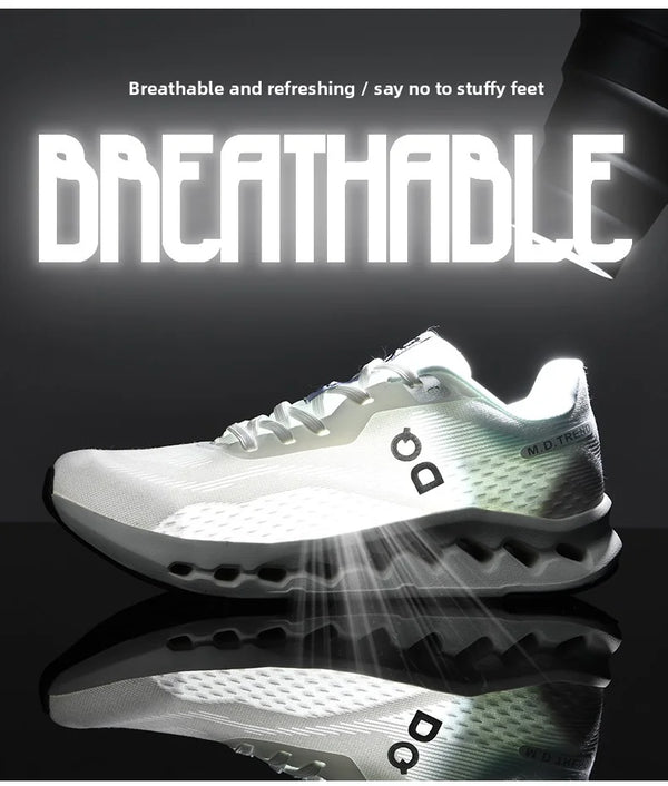 Rugged sports shoes with lace-up fit navigating dusty forest trail