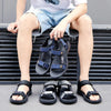Close-up of yoga mat insole technology in men's supportive sandals