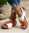 Casual to formal wedge sandals with soft cushioned insole and open toe