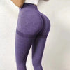 Seamless high-waist leggings in pastel purple, combining style and performance.