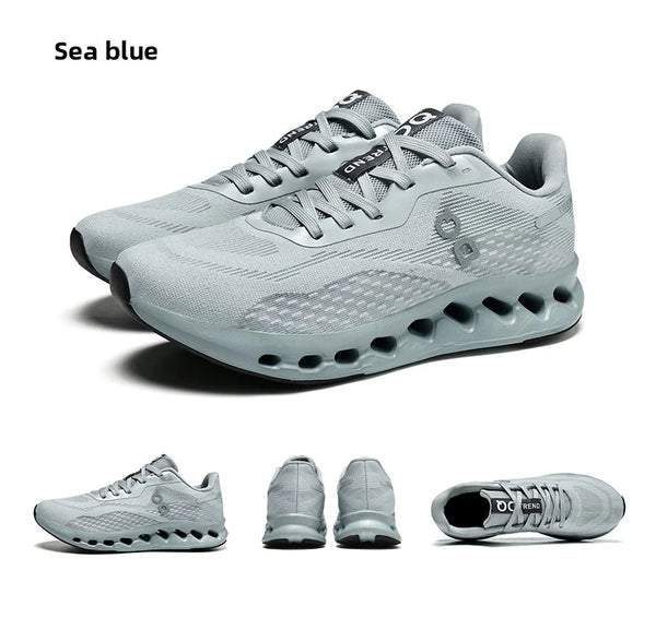 Cushioned sports shoes protecting joints during demanding outdoor activities