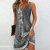 Sleeveless bohemian dress featuring artisanal tatting craftsmanship and beaded embellishments