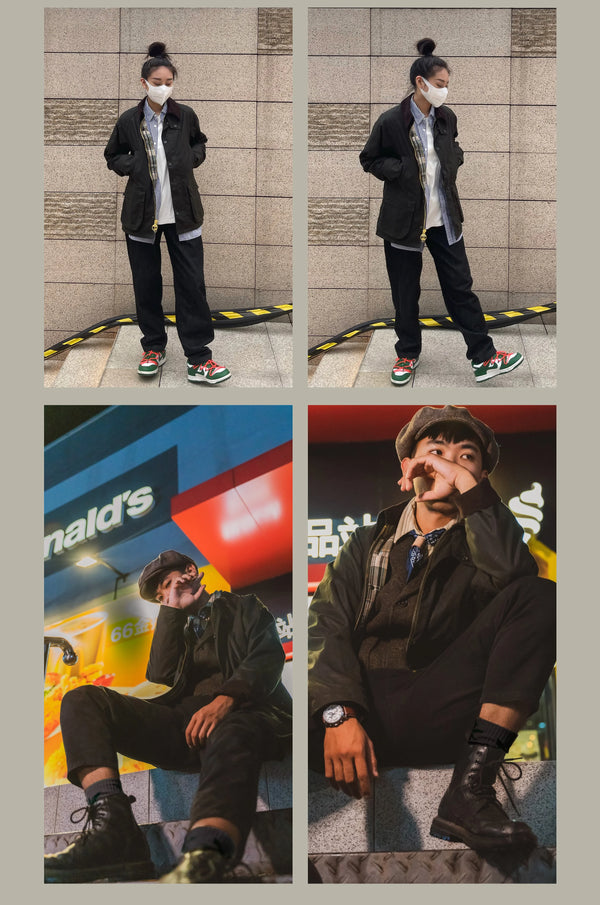 Model showcasing the Classic Wax Canvas Hunting Jacket's fit.
