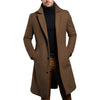 Elegant men's trench coat with stand collar and buckles, perfect for casual and formal occasions, made from durable polyester
