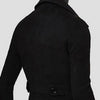 Classic double-breasted men's wool trench coat in solid color, perfect for winter, casual and professional settings.