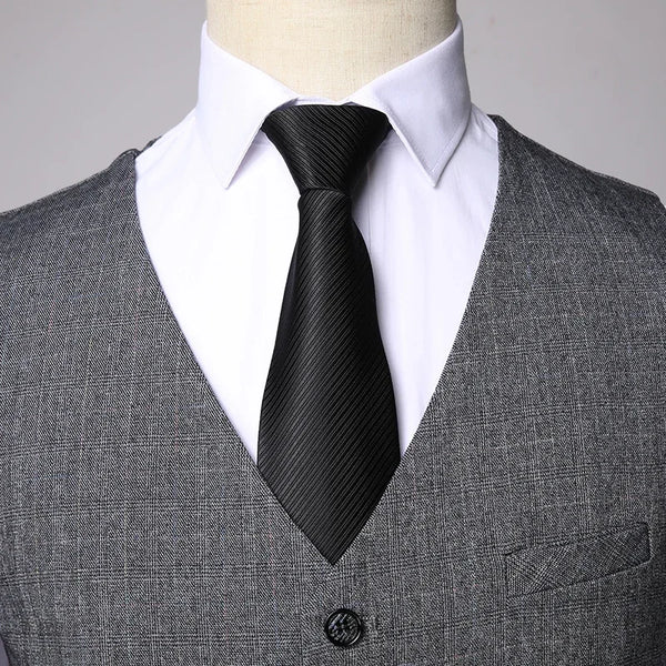 Flat-front pants from the trio suit set, designed for all-season wear.