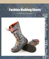Lace-up mid-calf boots in brown leather perfect for snowy winter weather