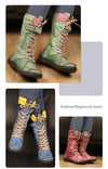 Handcrafted mid-calf snow boots with side zipper for easy wear