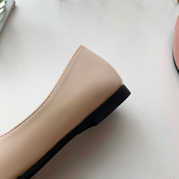 Breathable knitted ballet flats displayed with spring wardrobe essentials