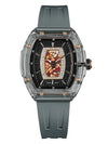 Durable ladies watch with a sleek rubber band and sophisticated sapphire crystal face.