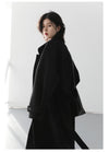 Professional long coat in wool blend with elegant turtleneck and belt