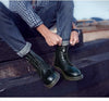 Adventure boots with a timeless black leather finish.