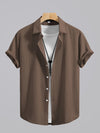 Casual men's vacation shirt with single-breasted design and breathable weave
