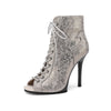 Trendy snake-pattern ankle boots with cushioned insole support