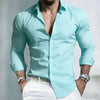 Breathable stretch business shirt with turn-down collar in extended sizing options
