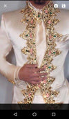 Italian Style Slim Fit Men's Wedding Suit Set featuring a single-breasted jacket, pants, and belt for elegant formal wear.