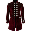 Elegant Men's Medieval-Style Trench Coat in black, featuring a single-breasted design and stand collar for formal occasions.