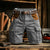 Casual cargo shorts with organized pocket design and contemporary contrast elements