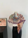 Fashion accessory square scarf, measuring 110 x 110 cm for versatile styling options.