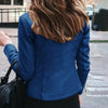 Chic slim fit faux leather moto jacket for women, perfect for autumn and winter with stylish zipper accents and tailored desi