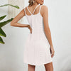 Casual beach dress with see-through fishnet texture