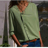 Elegant long sleeve office blouse for women, double-breasted, slim fit, versatile for business attire in various colors.