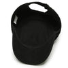 Black polyester cap with adjustable fit for comfort.