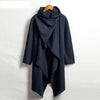Men's vintage cotton trench jacket with scarf collar in navy, perfect for spring outings and stylish casual wear.