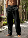 Sophisticated khaki linen trousers featuring comfortable wide leg silhouette