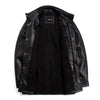 Close-up of real cowhide leather texture on Tcyeek winter jacket.