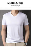 Lightweight silk whisper v-neck for spring