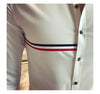 Elegant men's slim-fit dress shirt in solid color, perfect for spring, featuring a turn-down collar and long sleeves.