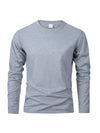 Men's long sleeve casual t-shirt in solid black, breathable polyester, O-neck, quick-drying, perfect for sports and lounging.