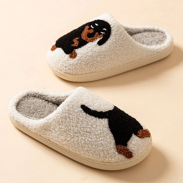 Indoor dog slippers with cloud-like comfort and playful animal design for lounging