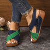 Medium wedge heel sandals with open toe and quick-adjust closure system
