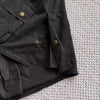 Waxed Cotton Moto Trench Coat with Corduroy Collar, waterproof and windproof, perfect for urban adventures and all-weather we