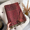 Machine washable paisley pashmina shawl, perfect for all seasons.