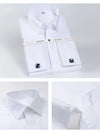 Sophisticated blue French cuff shirt with coordinating cufflinks for business and formal events