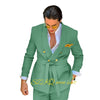 Elegant men's wedding suit featuring a double-breasted jacket and matching trousers, crafted from high-quality wool.
