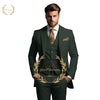 Elegant Men's 3-Piece Wedding Suit Set with notch lapel, slim fit jacket, vest, and trousers for formal events.