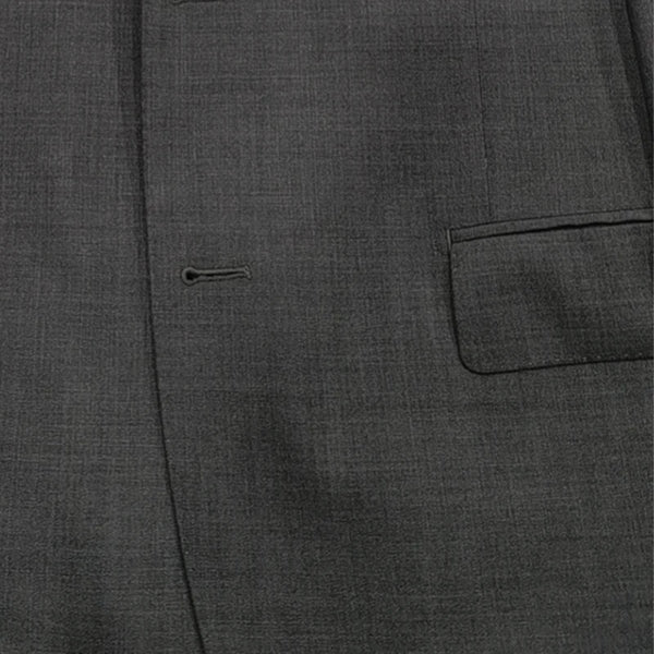 Full view of a sophisticated tailored wool suit, perfect for business attire and formal events.